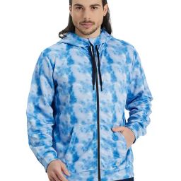 EDRIO Blue & White Tie - Dye Hoodie-image-107