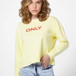 Only Lime Cotton Graphic Print Sweatshirt-image-21