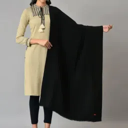 W Black Plain Shawl-20