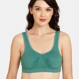 Rosaline by Zivame Green Half Coverage Double Layered Bralette-image-37
