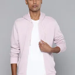 ALCIS Light Pink Regular Fit Printed Sports Hoodies-19