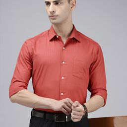 Arrow Pure Cotton Manhattan Slim Fit Self Design Textured Formal Shirt-image-88