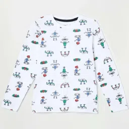 Fame Forever by Lifestyle Kids White Cotton Printed Full Sleeves T-Shirt-picture-22