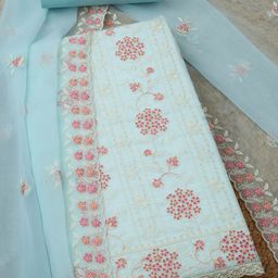 Soch Floral Embroidered Silk Chiffon Unstitched Dress Material-image-96