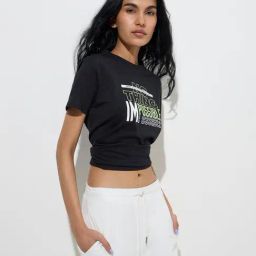 Studiofit by Westside Black Text Printed Cotton T-Shirt-picture-0