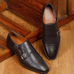 Louis Stitch Men's Brown Monk Shoes-picture-3