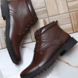 Zoom Shoes Men's Brown Derby Boots-image-56