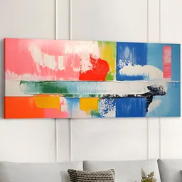 Art Street Red & Pink 1 Piece Canvas Abstract Wall Paintings-image-18