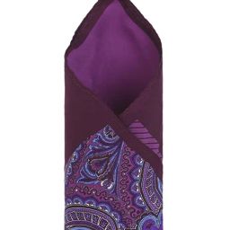Louis Philippe Purple Printed Pocket Square-picture-0