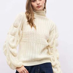 Styli Off White Self Design Sweater-image-52