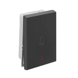 Legrand Bell Push with Indicator Allzy 6 Amp 1 Way 2 Module Matt Black, 6812 14 (Pack of 10 Pcs) image 2