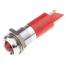 RS PRO Red Panel Mount Indicator 48-65V DC, Mounting Hole Size 14 mm, Termination Type , Model No 204697-46