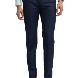 Raymond Blue Contemporary Fit Trousers-image-16