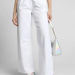 Forever 21 White Cotton Regular Fit Mid Rise Pants-image-25