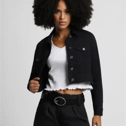 Forever 21 Black Regular Fit Cropped Jacket-image-100