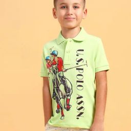 U.S. Polo Assn. Boys Light Green Printed Polo T-Shirt-picture-26