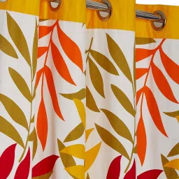 Swayam Multicolored 7 ft Eyelet Door Curtains - Set of 2 (7 Ft) image 2