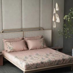 DDECOR Live beautiful Pink Cotton Floral 180 TC Double Flat Bedsheet with 4 Pillow Covers-48