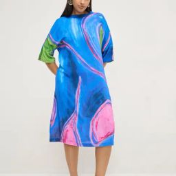Diza by Westside Blue Abstract Printed A-Line Kurta-picture-14