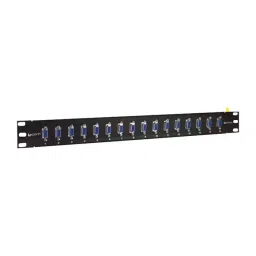 L-COM PATCH PANEL, DB9 F-F COUPLER, 16PORT, 1U, PR175GB9FB-19