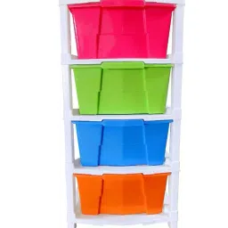 Puffin Multicolour Plastic Multipurpose 4 Drawer-31