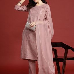 Anouk Ethnic Motifs Printed Regular Kurta with Trousers & Dupatta image 3