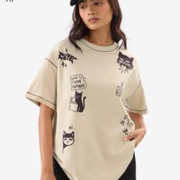 The Souled Store Off White Loose Print T-Shirt-picture-45