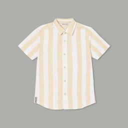 Fame Forever by Lifestyle Kids Beige Striped Regular Fit Shirt-image-85