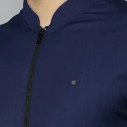 Allen Solly Navy Regular Fit Self Pattern Jacket image 4