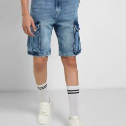 SF Jeans by Pantaloons Blue Shorts-image-14