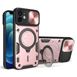 LIRAMARK Iphone 12 Impact Resistant With Stand & Slider Camera Military Back Case-picture-22