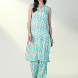 SHOWOFF Ethnic Motifs Printed Kurta with Trouser-picture-8
