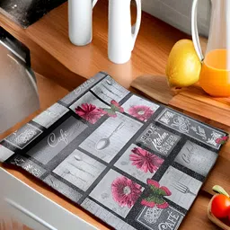 Aura Grey & Pink Printed Water Resistant Anti-Slip Shelf Liner Organiser-41