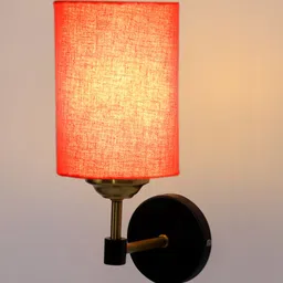 Devansh Orange Textured Metal Contemporary Cylinder Shaped Wall Lamp-image-50