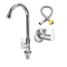 GENERIC Bathroom Faucet Set Stainless Steel Chrome Finish Silver, FG1228 ( Pack of 3)-image-91