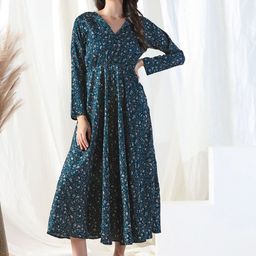 Selvia Women Floral Print Fit & Flare Midi Dress-image-20