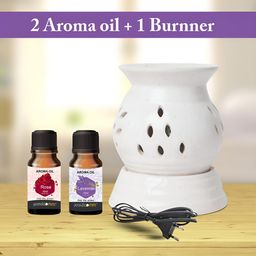 PEEPALCOMM 3Pcs White Electric Scented Diffuser With Rose & Lavender Oils - 10 ml Each-14