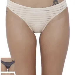 BASIICS by La Intimo Multicolor Striped Bikini Panty( Pack Of 3 )-image-70
