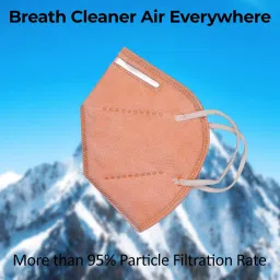Thump N95 5 Layer Disposable Face Mask with Nose Pin and Earloop Peach (Pack of 5 Pcs) image 4