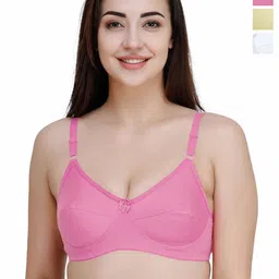 College Girl Women Pack of 3 Solid Full Coverage Non Padded Non-Wired Everyday Bra-image-89
