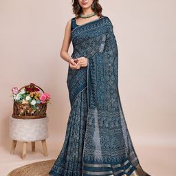Rangtulika Ethnics Bandhani Gotta Patti Silk Blend Bandhani Saree-image-93