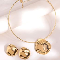 Voylla Blume Molten Muse Petal Pendant Set-picture-30