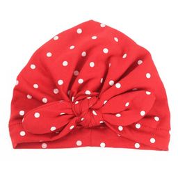 AHC Newborn Baby Girl's Summer Cap hat Bandana in Polka Dots Design - Red-picture-23