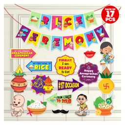 Zyozi Annaprashan Decoration Items, Rice Ceremony Decorations Items Multi Colour - Pack of 17-image-21