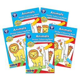 Orchard Toys Animals Sticker Colouring Books 5 Pack - English-13
