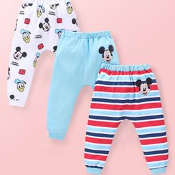 Babyhug Disney Lycra Diaper Leggings with Mickey Mouse  Graphics Pack of 3- Multicolor-image-60