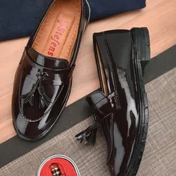 Stefens Glossy Finished Slip On Shoes - Brown-picture-24
