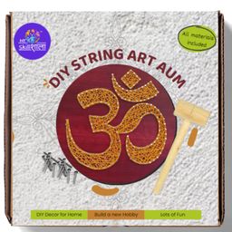 MySkillShaala String Art Aum Kit - DIY String Art with MDF Board, Embroidery Thread, Aum Template, Hammer, Nails & Hanging Hook | Art & Craft Kit for All Ages-28