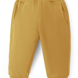 Zero Knit Full Length Solid Color Fleece Pant - Mustard-image-91