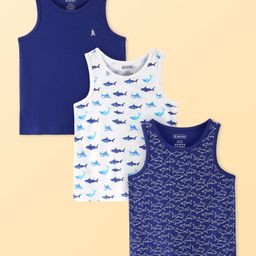 Pine Kids Cotton Knit Sleeveless Fish Printed Vests Pack of 3 (Colour & Print May Vary)-picture-24